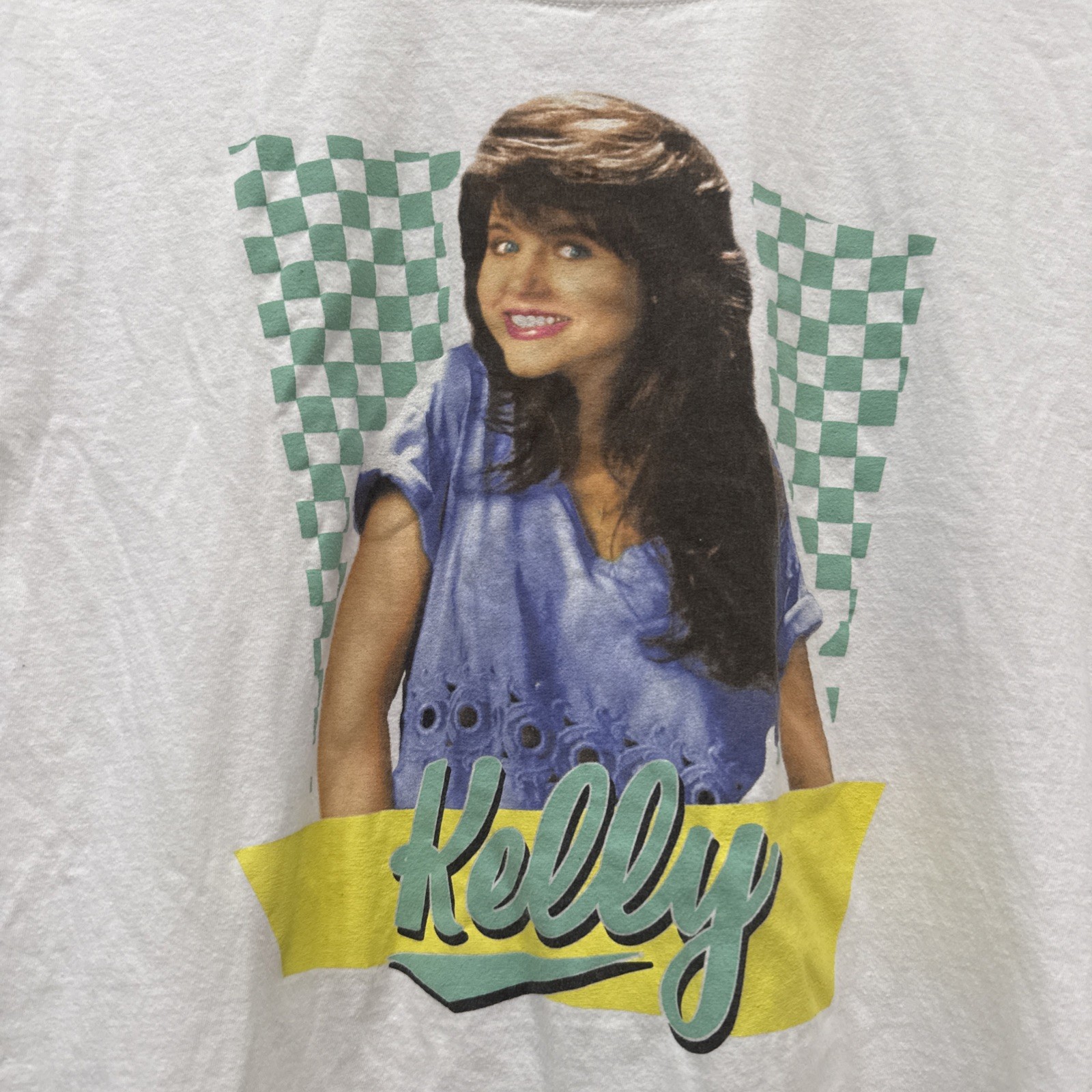 Saved By The Bell Womens XLarge Kelly White Short Sleeve Cotton Tee Funko