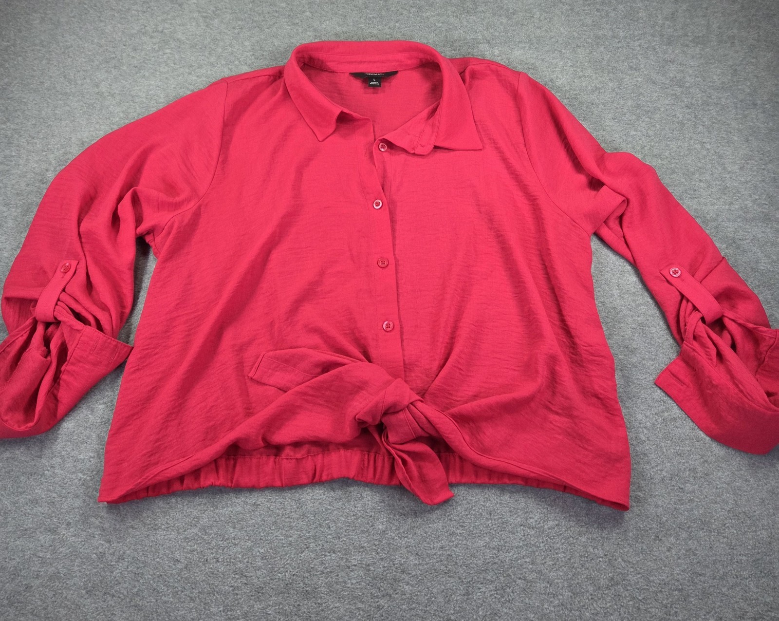 Simply Vera Wang BarbieCore Dopamine Top Blouse Casual Office Large Top