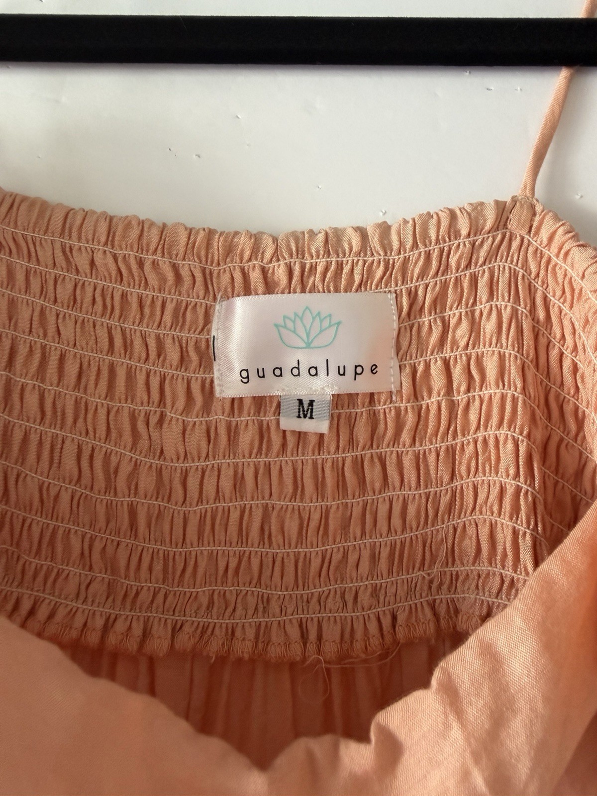 Guadalupe Peach Boho Tassel Lace Flowy Cami Top M
