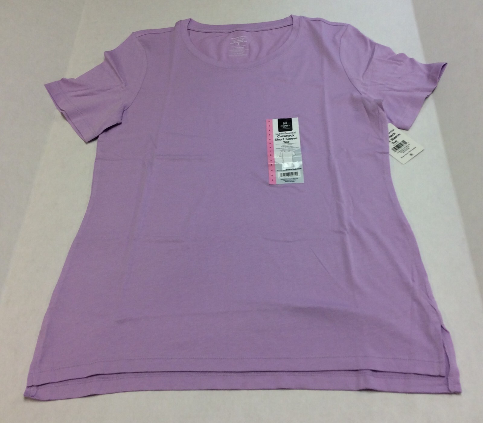 Member’s Mark Ladies Essential Crewneck Short Sleeve Tee, Purple, Choose Size