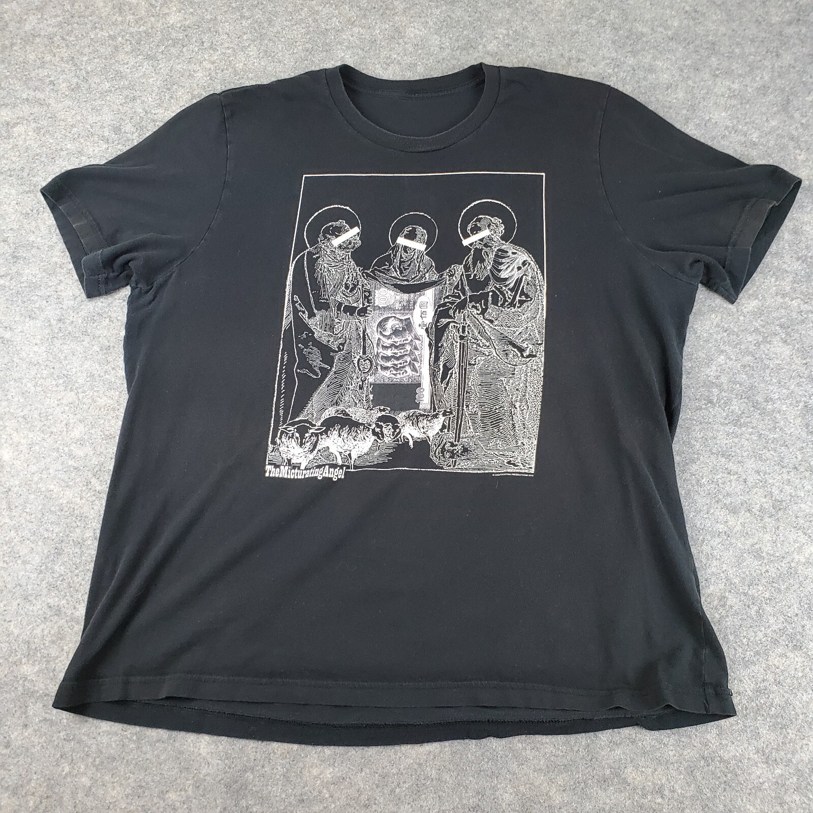 The Micturating Angel Shirt Womens 2XL Black Crew Neck Short Sleeve Graphic