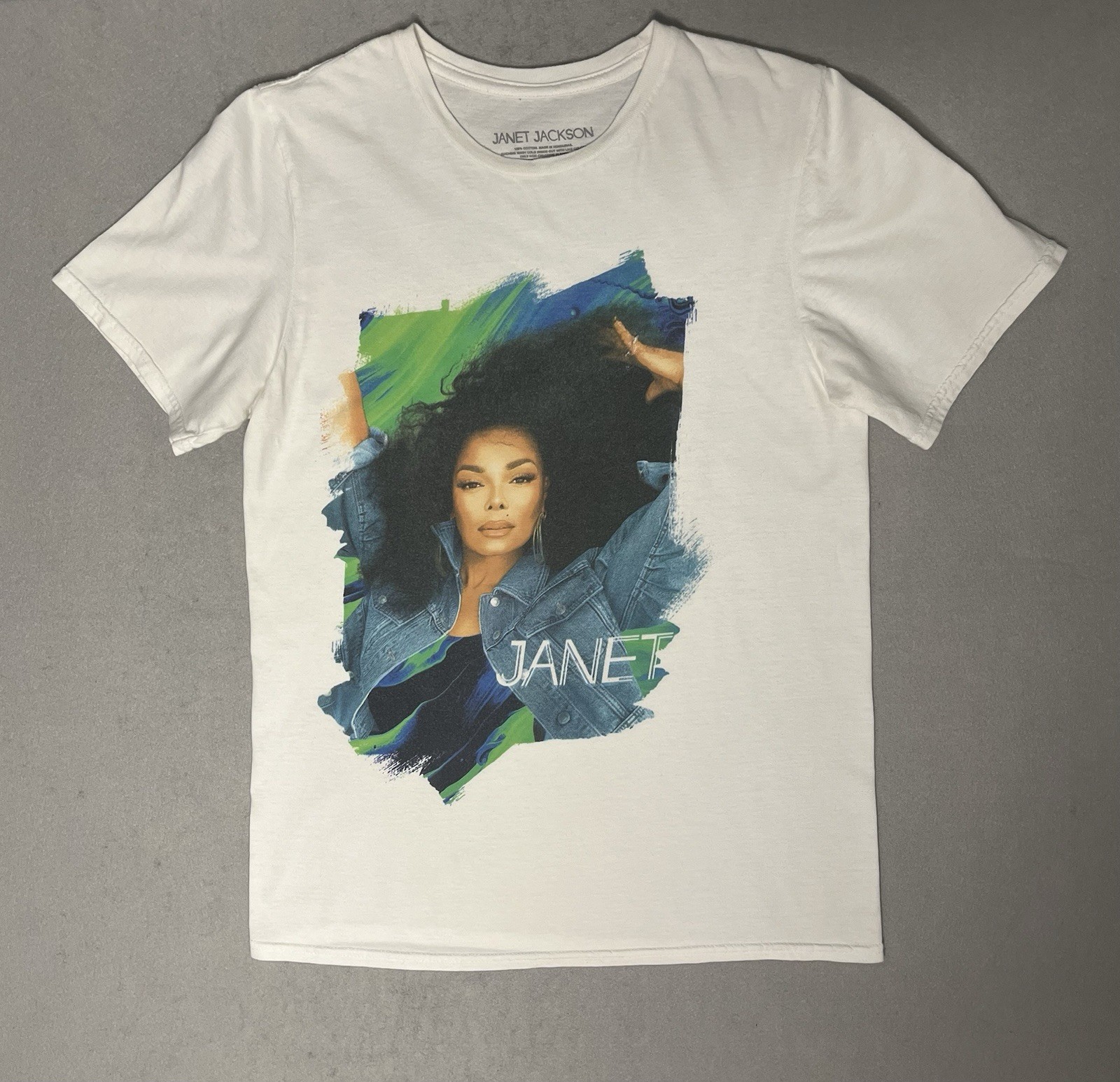 Janet Jackson White T Shirt Size S Pop Star Hip Hop Iconic Concert