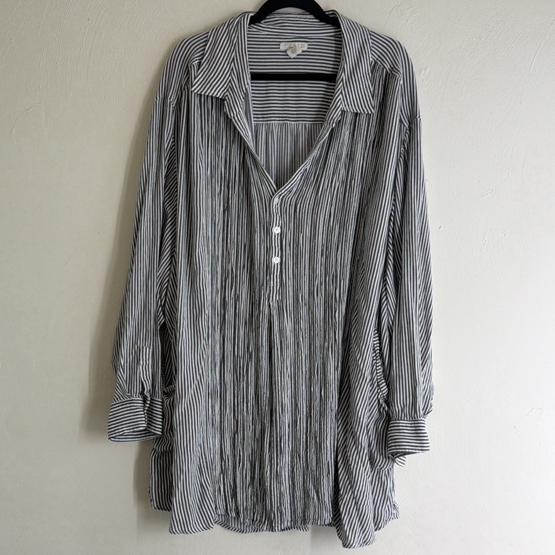 Festi by Torrid 5X oversized lagenlook striped tunic blouse /cover up boho artsy