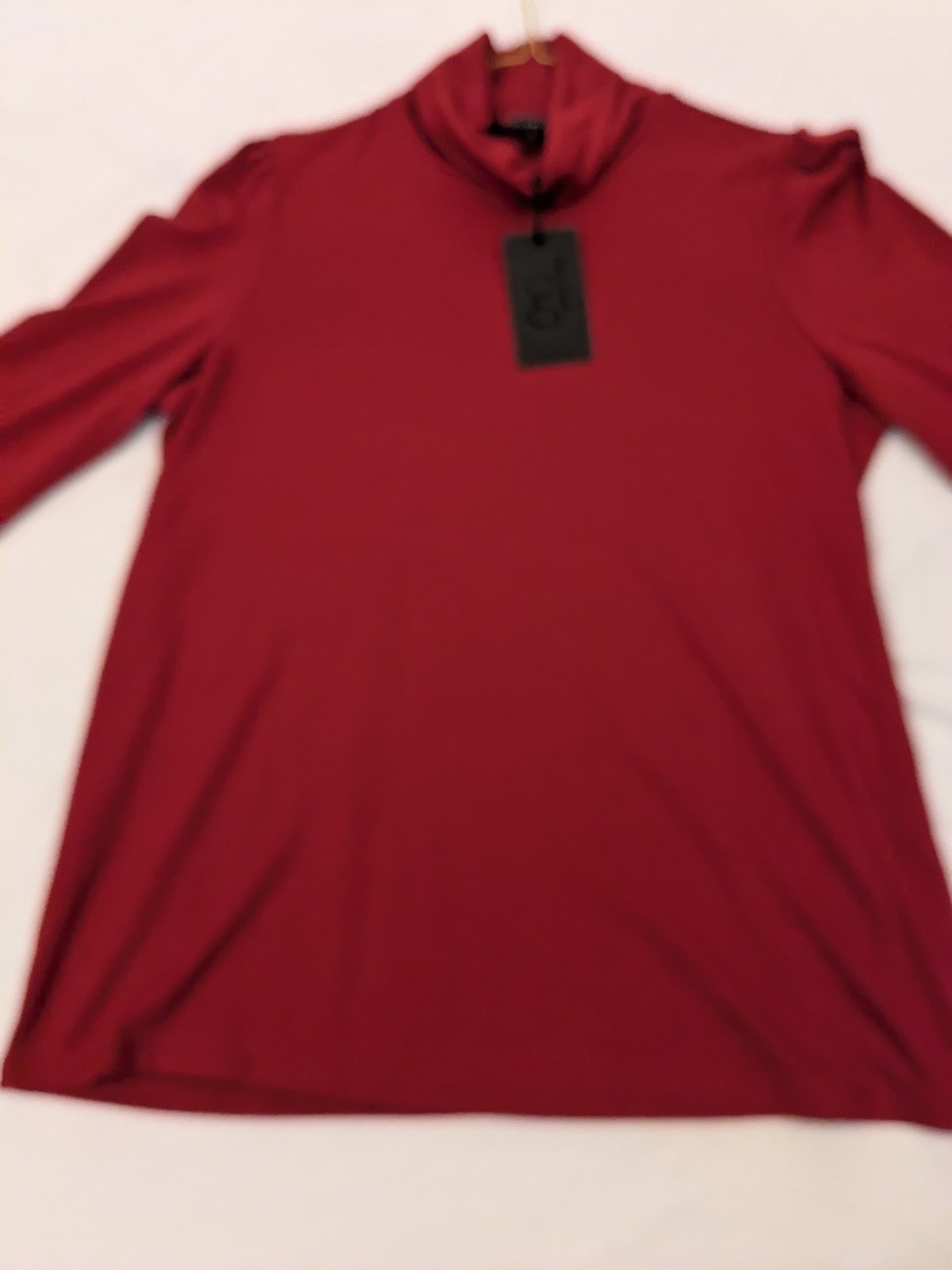 Gibsonlook Pullover Women L Garnet Red Cowl Neck Long Sleeve Top NWT Stretch
