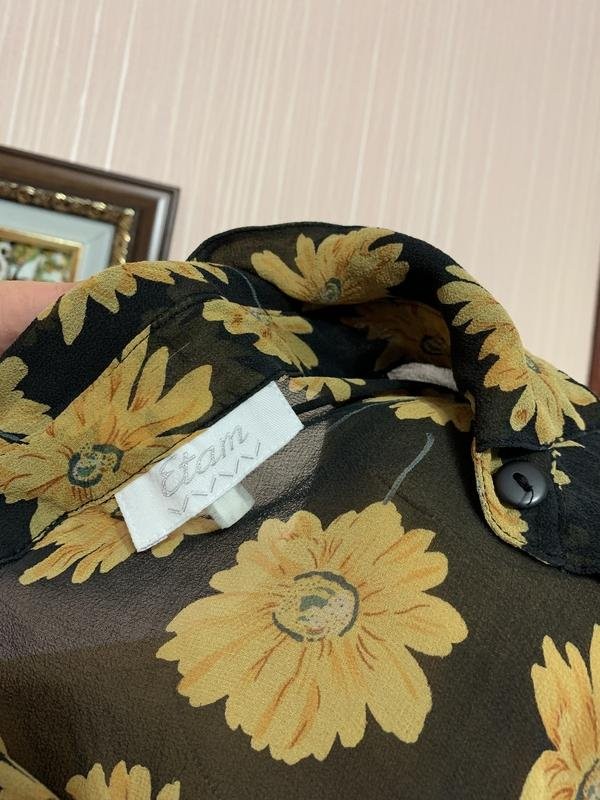 Women Etam Shirt Yellow Silk 48