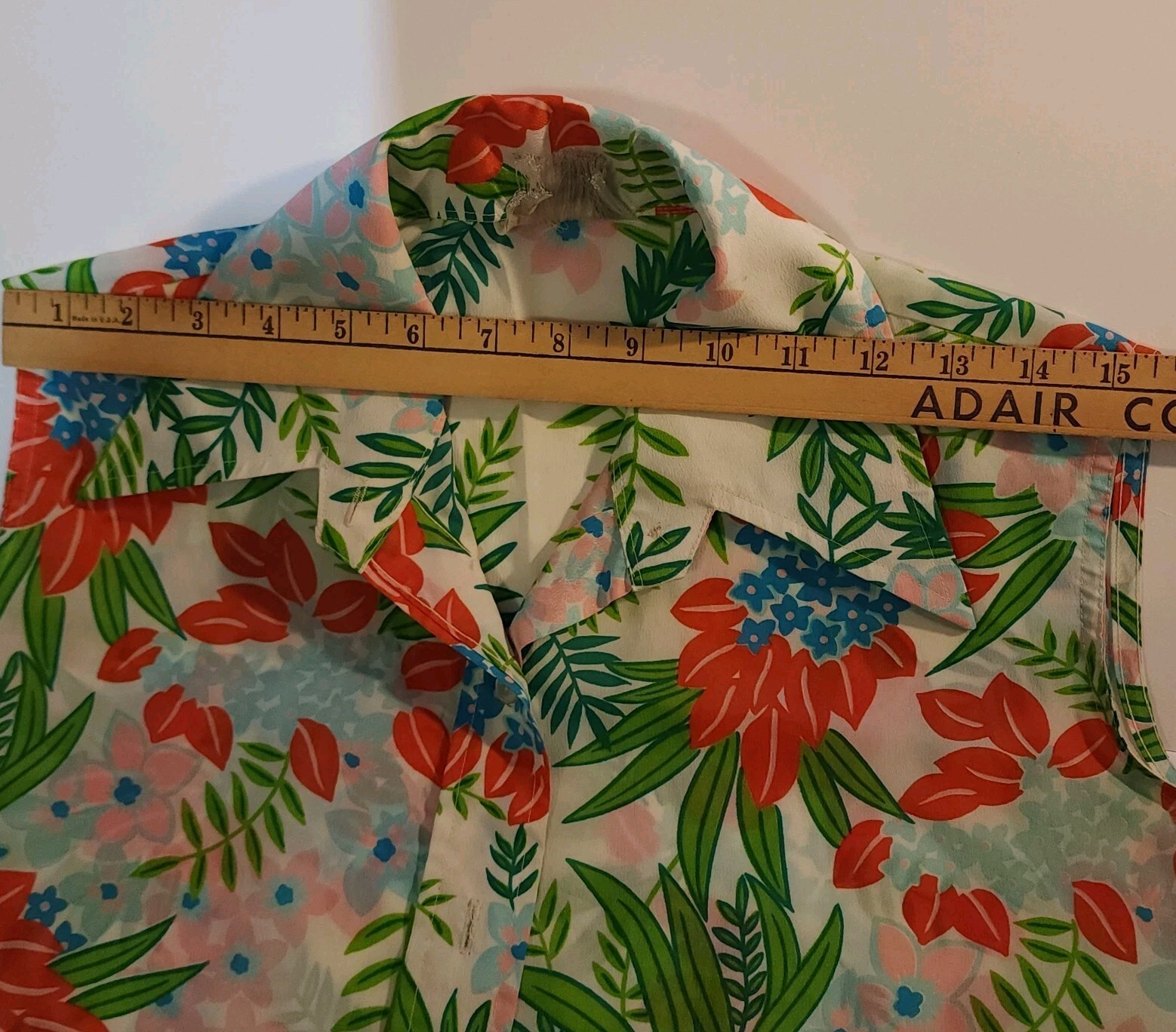 Sleeveless Blouse Floral Top Kmart Satisfaction Womens Boho Retro Tunic VTG FLAW