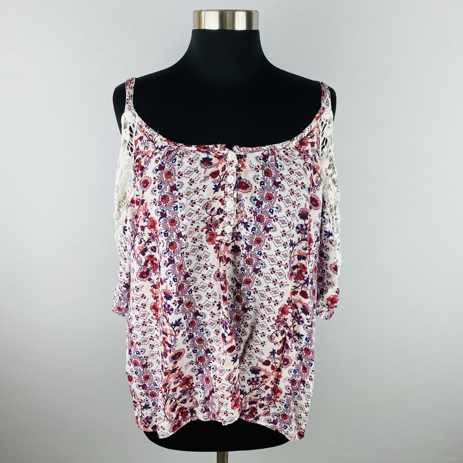 Claudia Richard Womens Crochet Accents No Size Tag 42 In Chest Size 16 *