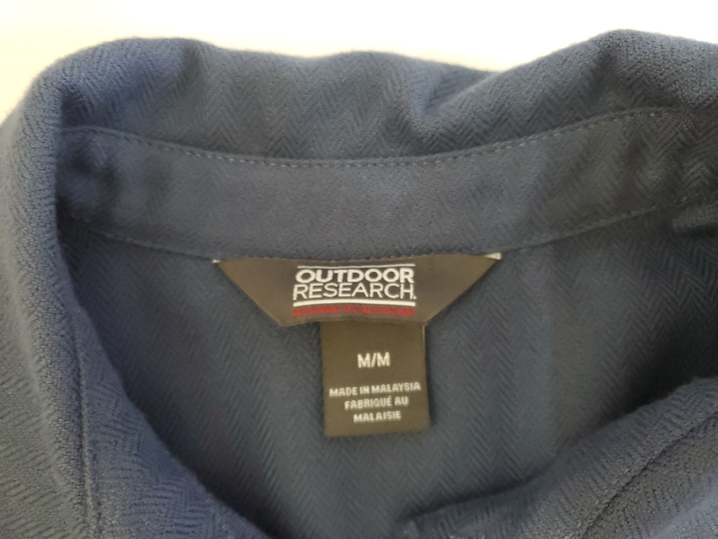 Outdoor Research Feedback Flannel Size Medium Blue Long Sleeve Button Down Shirt