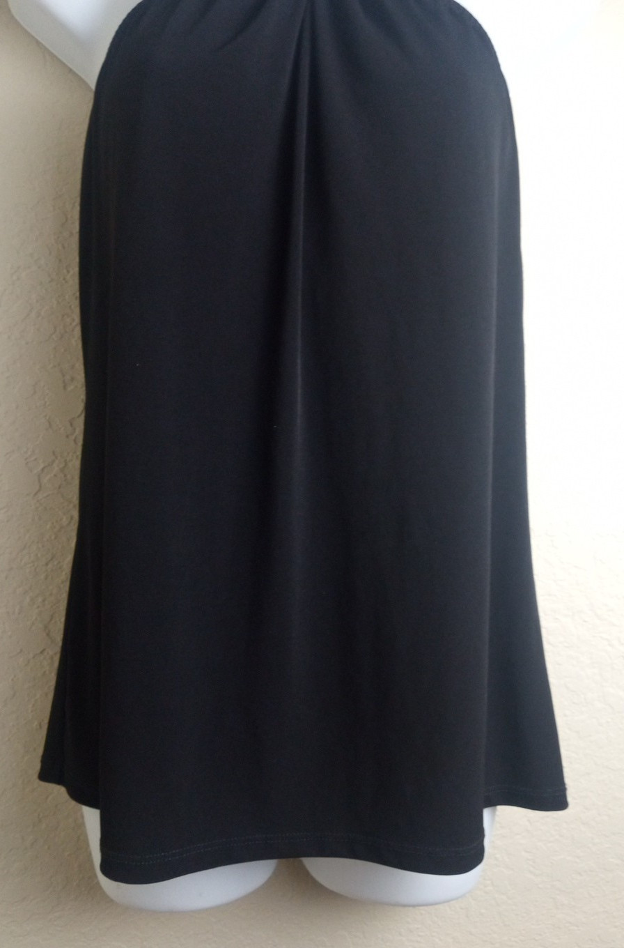Ivanka Trump Women’s Black Halter Top with Metal Clip At Neckline Size S