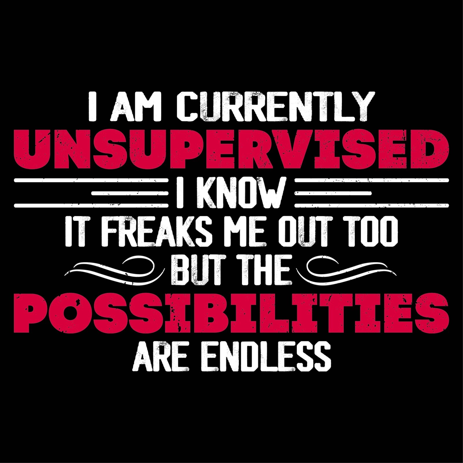 I Am Currently Unsupervised Sarcastic Novelty Graphics Funny Womens T-Shirt