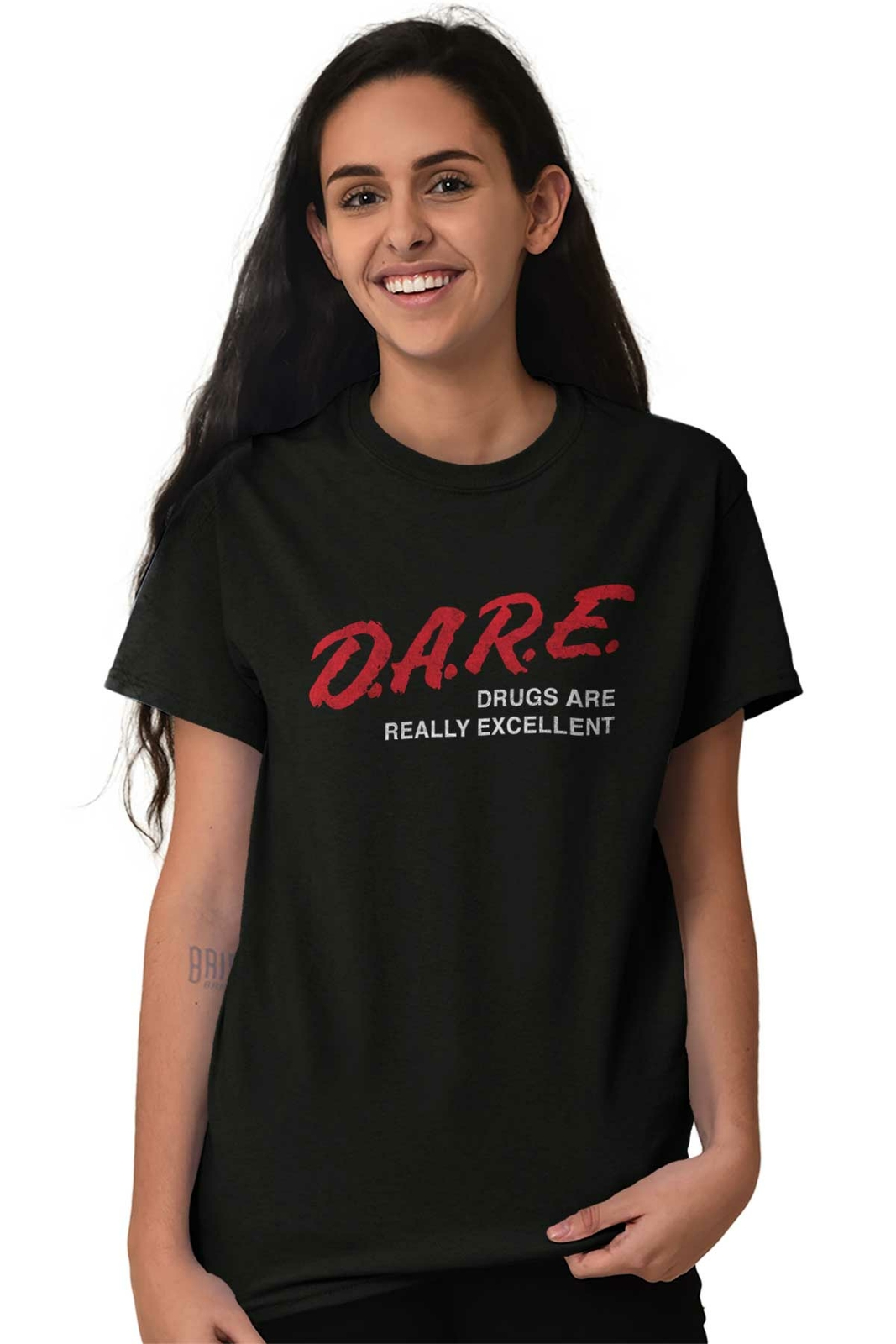 DARE Drugs Are Really Excellent Weed Stoner Womens or Mens Crewneck T Shirt Tee