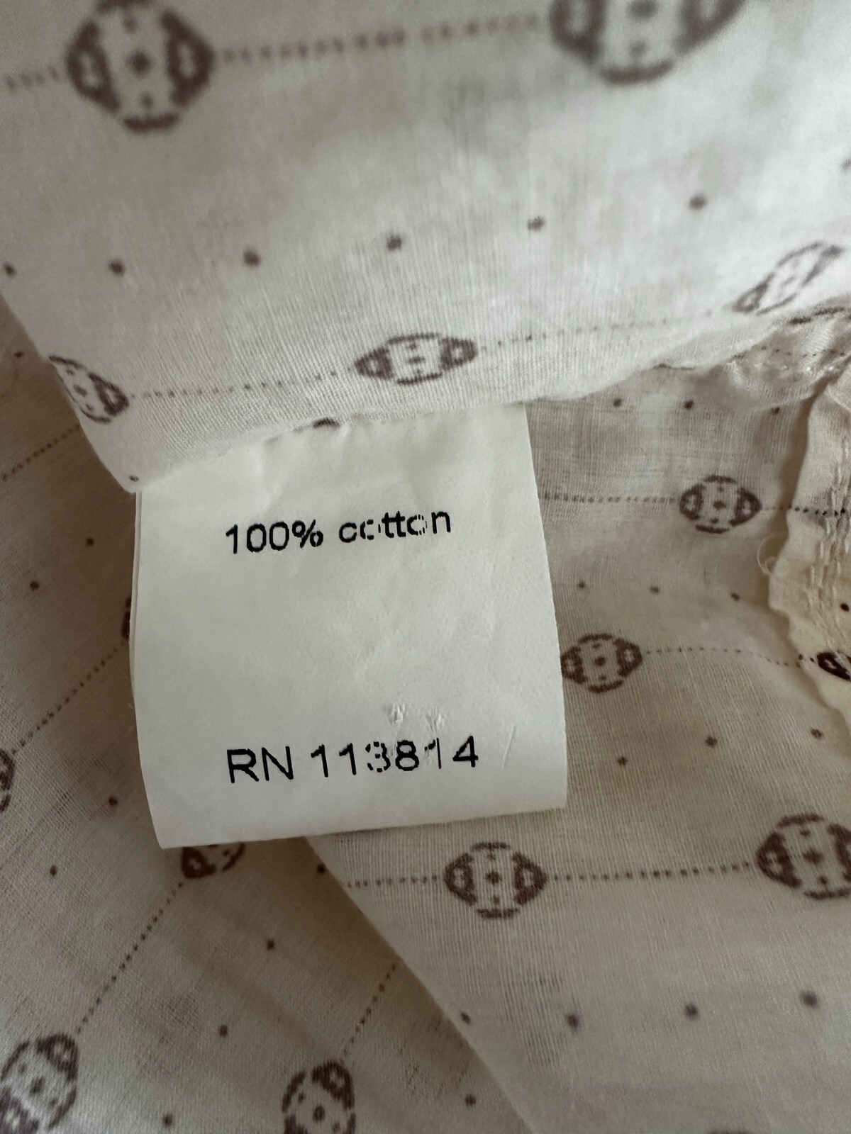 Billy Reid Printed Button Up Top White Cotton Size Medium