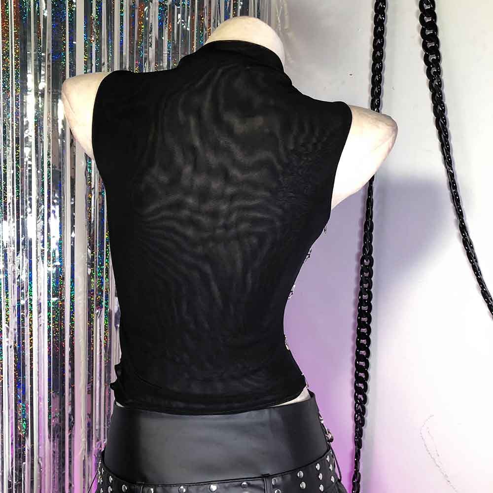 Goth Tops Punk Mini Rock Clothes Grunge Gothic Tank Emo Clothing Y2K Chic H5