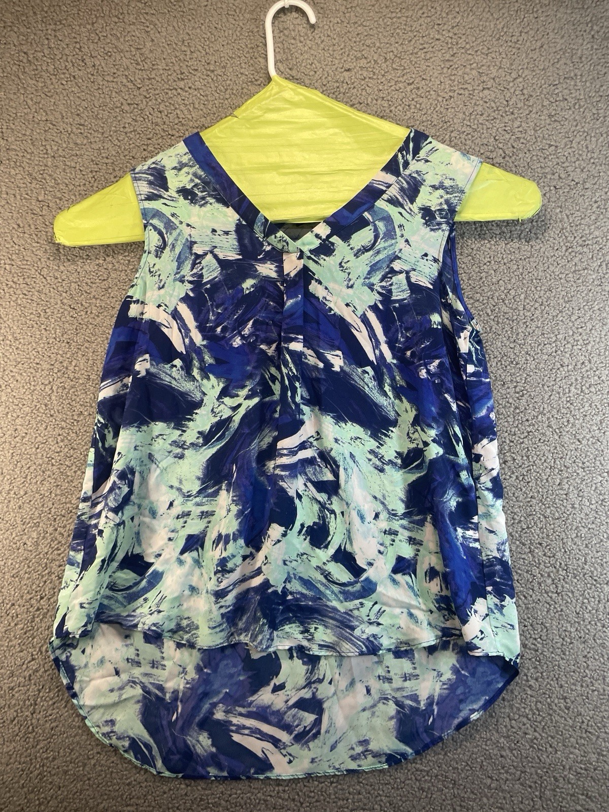 Rose + Olive Womens Blouse Large Floral Tank Top Sleeveless Shirt Boho
