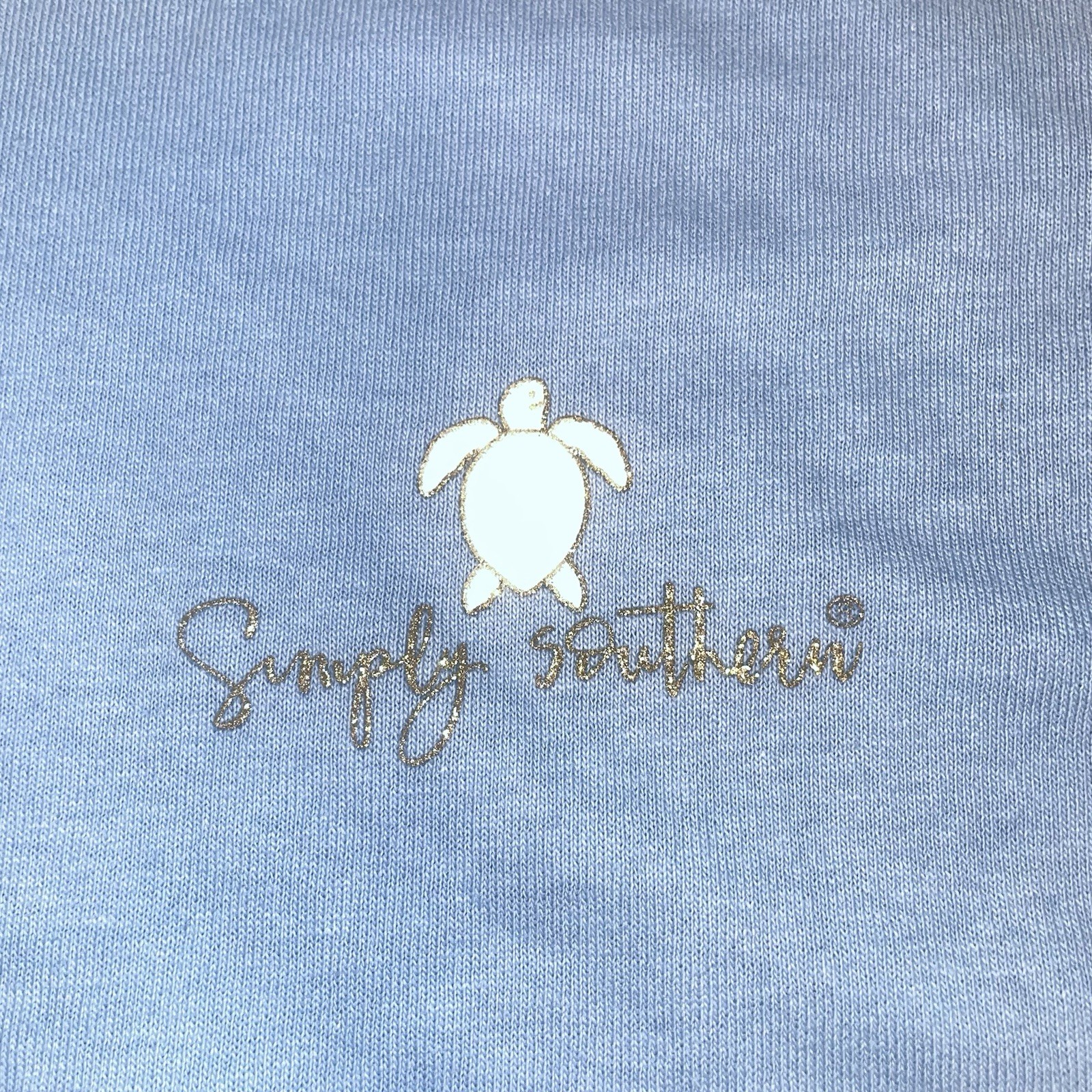 Simply Southern Shirt Womens Adult Large Purple Blue Casual Periwinkle Turtle