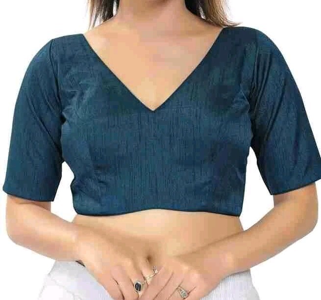 Designer Banarsi silk V Neck Back open party wear /House wear Saree Blouse