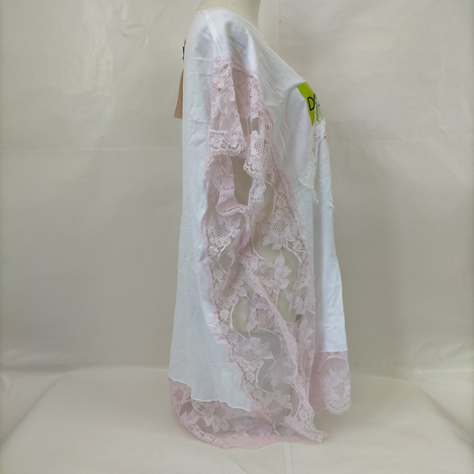 D and G Ladies Cotton Nylon Polyester Top White Pink Lace Size 44 Tops I 3968076