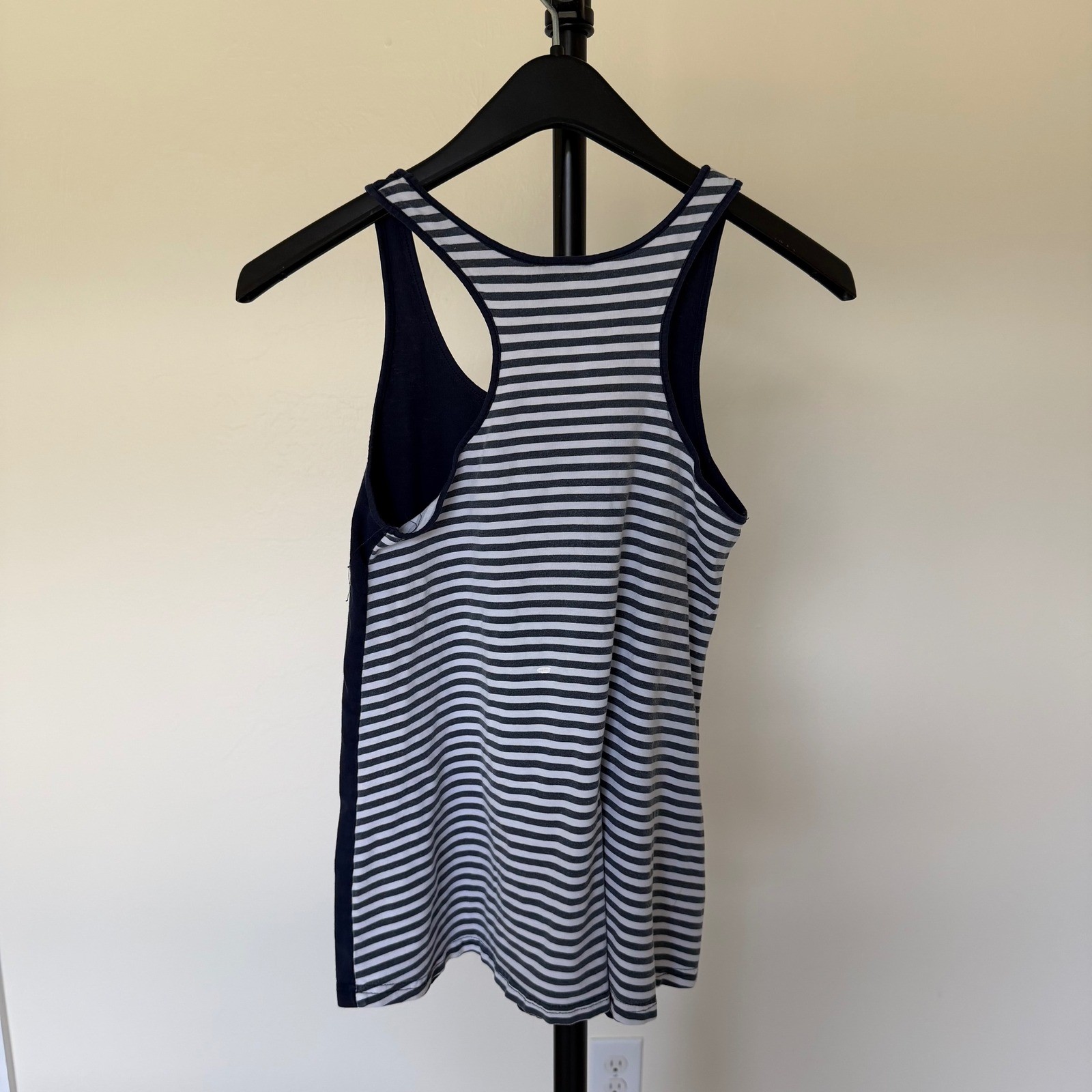 Y2K Baby Phat Intimates Navy Blue Anchor Racerback Tank Top Striped Back