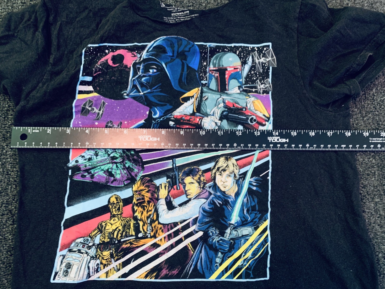 Star Wars Shirts Womens Medium Paper Thin 1977 Artwork + ESB Crop Top Boba Fett