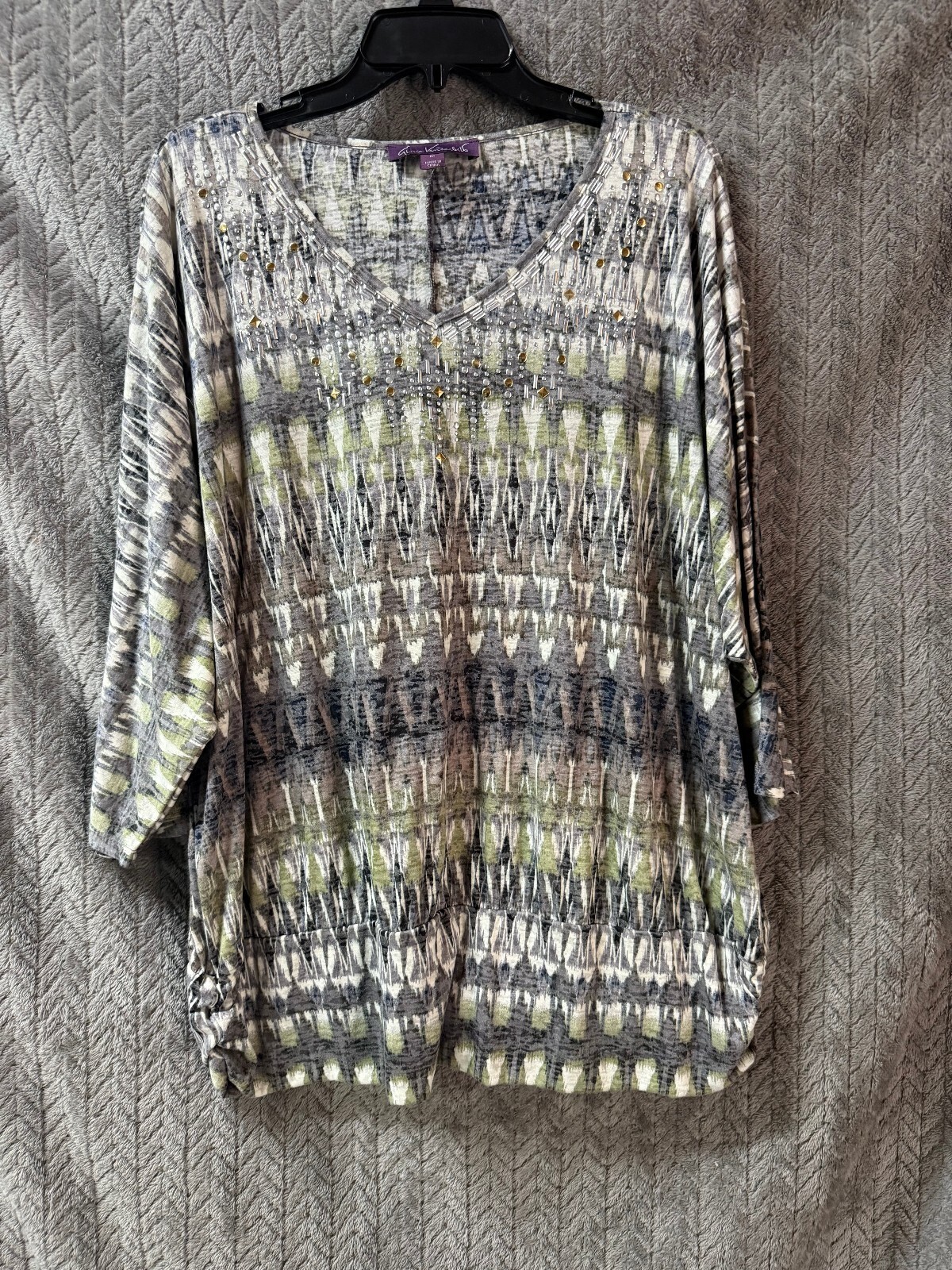 Gloria Vanderbilt Women’s 2X Patterned Tunic Top