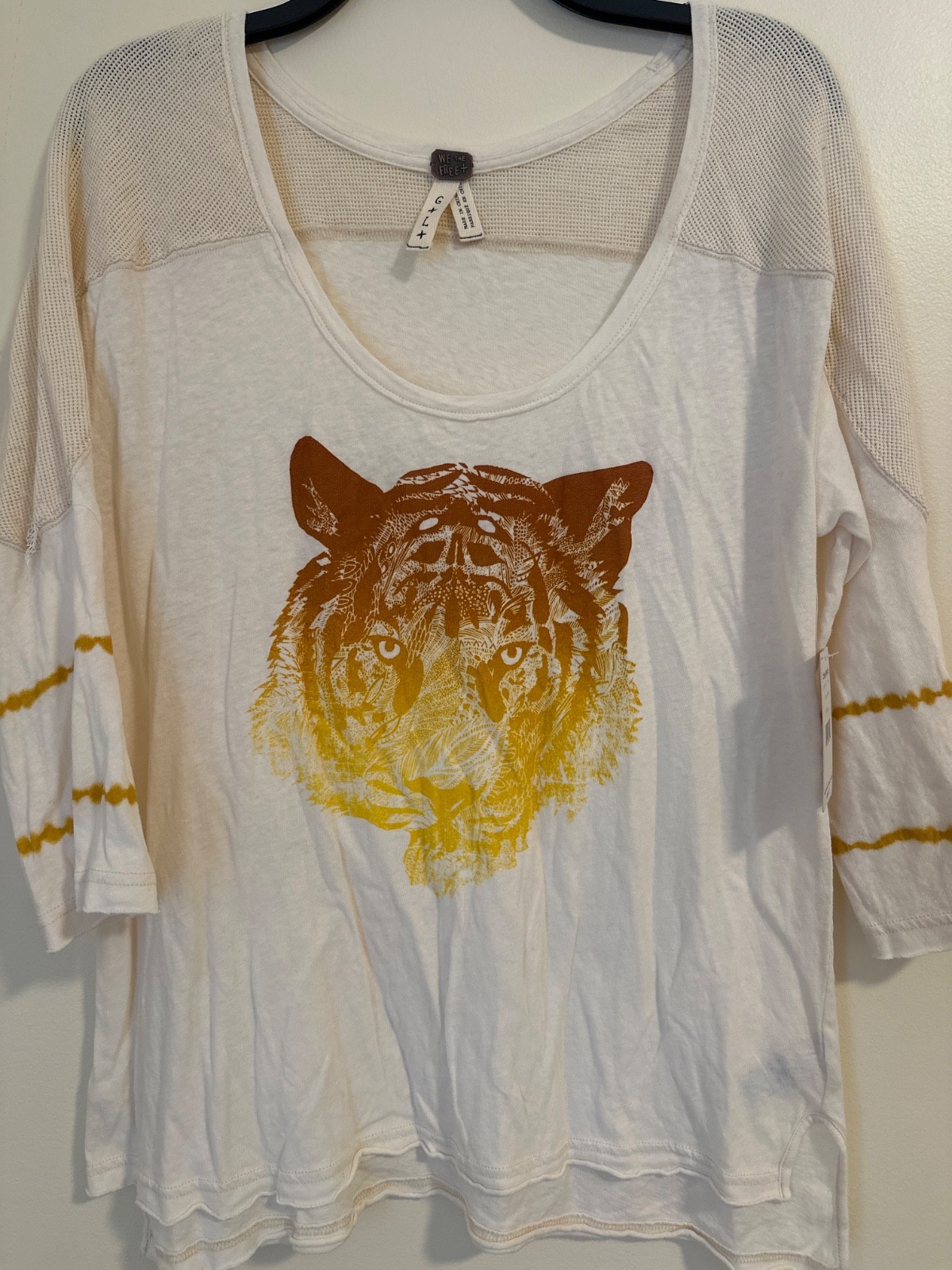 Free People We The Free Tiger Graphic Cream Ivory Size Large