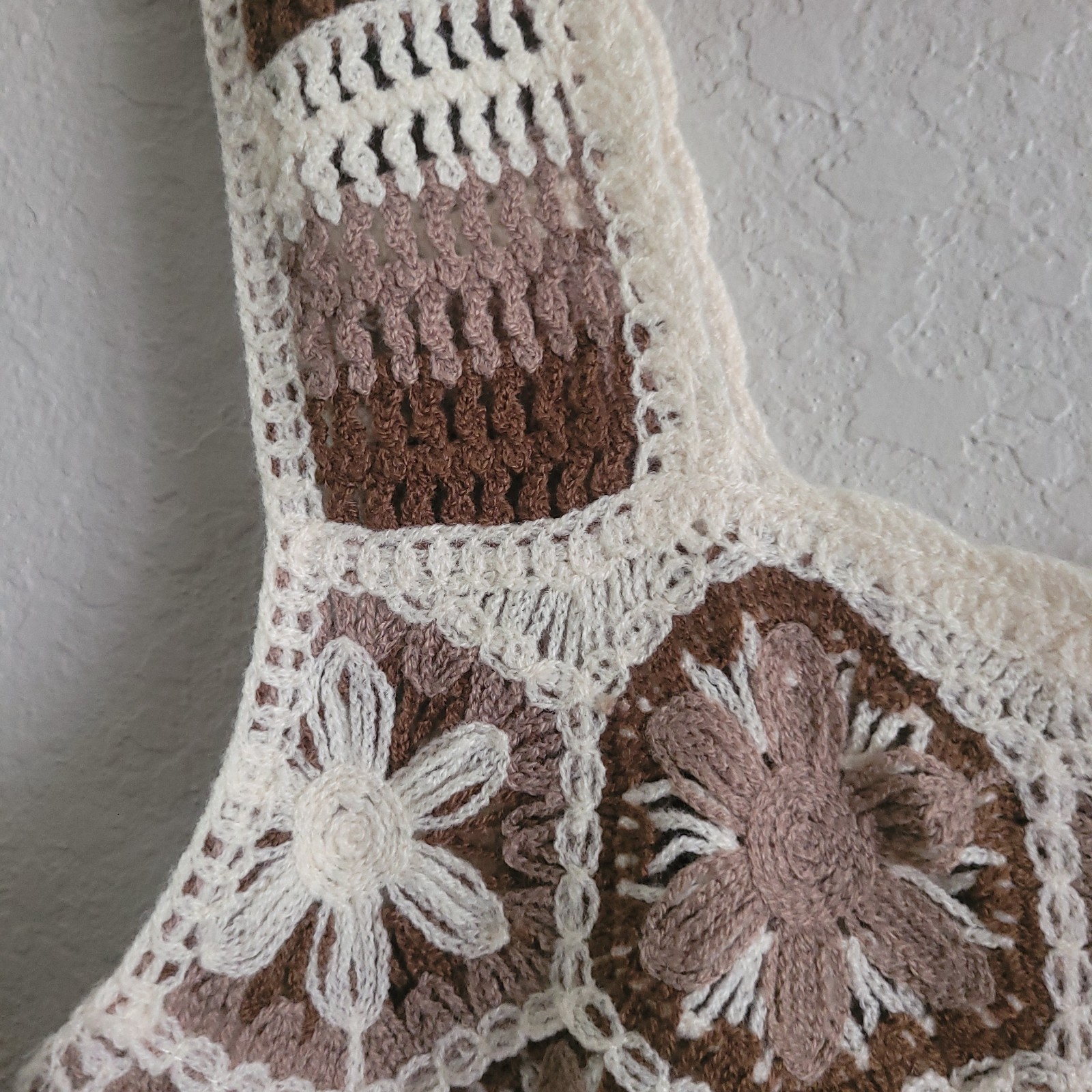 Rebellion Again Crochet Granny Square Tank Top Size Large Boho Cottagecore Y2K