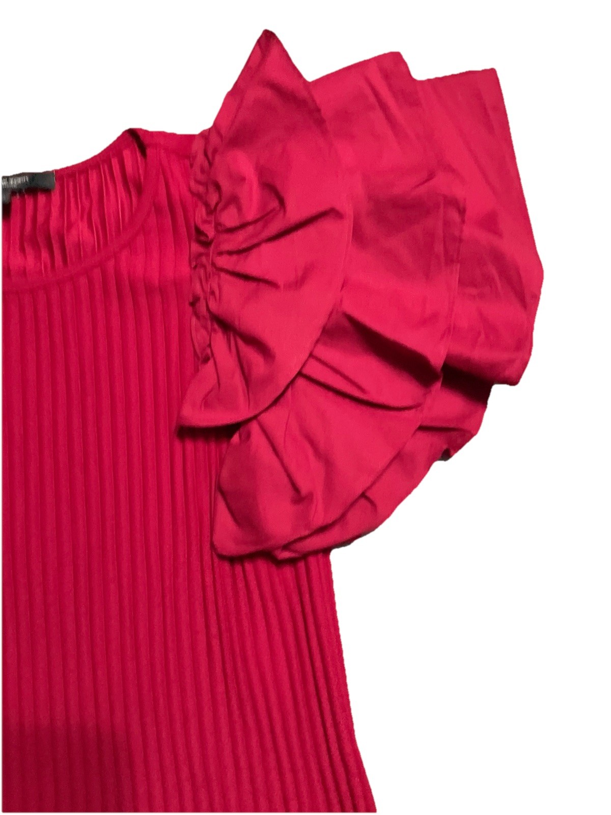Marc New York Ruffled Short Sleeve Blouse Short Sleeve Sz/S Round Neck New