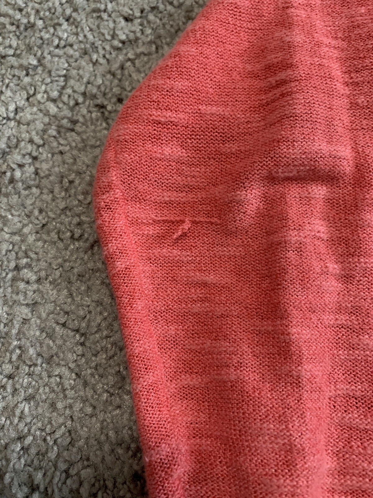 Eileen Fisher L/S Linen/cotton Knit Coral Orange Top Size S (Bin C1)