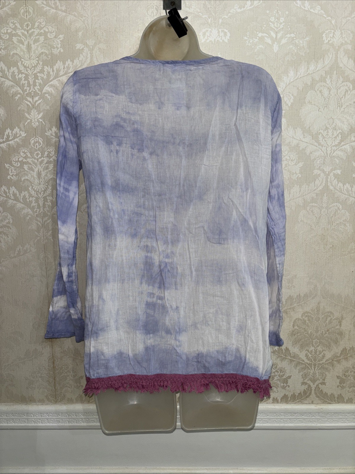 Natural Life Live Happy 100% Cotton Long Sleeve Pullover Top Size S/M