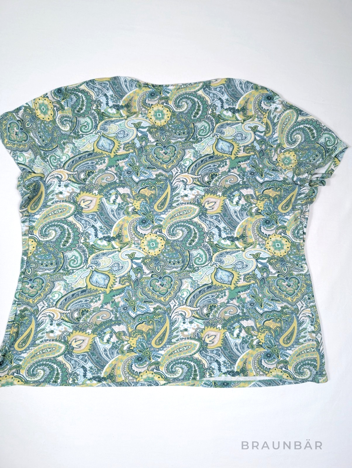Charter Club Pima Cotton Shirt Women’s XL Paisley Turquoise Green Luxury Soft Te
