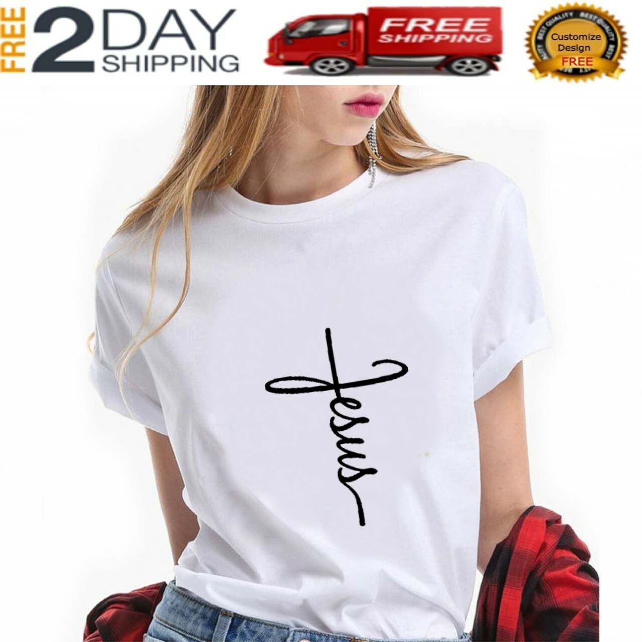 JESUS CRISTO CAMISETA CRISTIANA NUEVA SE PERSONALIZA VARIOS COLORES Y TALLAS 265