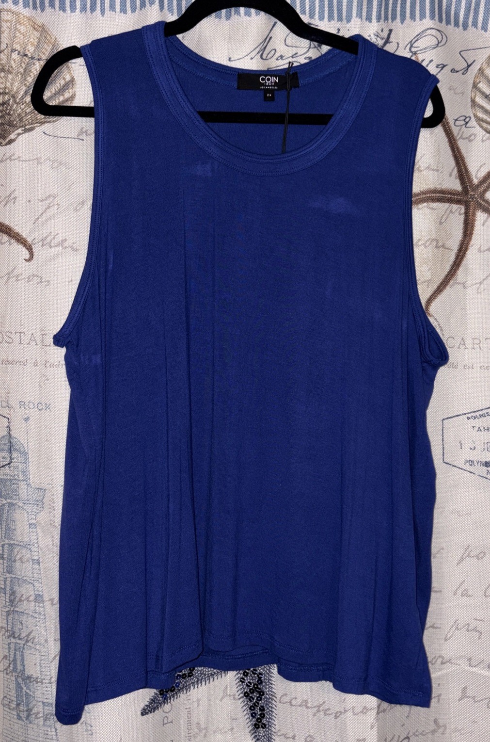 Coin 1804 Plus Size 3X aPeriwinkle Blue Stretchy Tank NWT $30 “Mix & Match”
