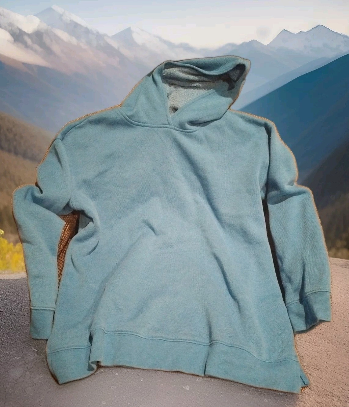 Style & Co. Women’s Solid Blue Hoodie, Long Sleeves, Side Slits At Hip, Size S