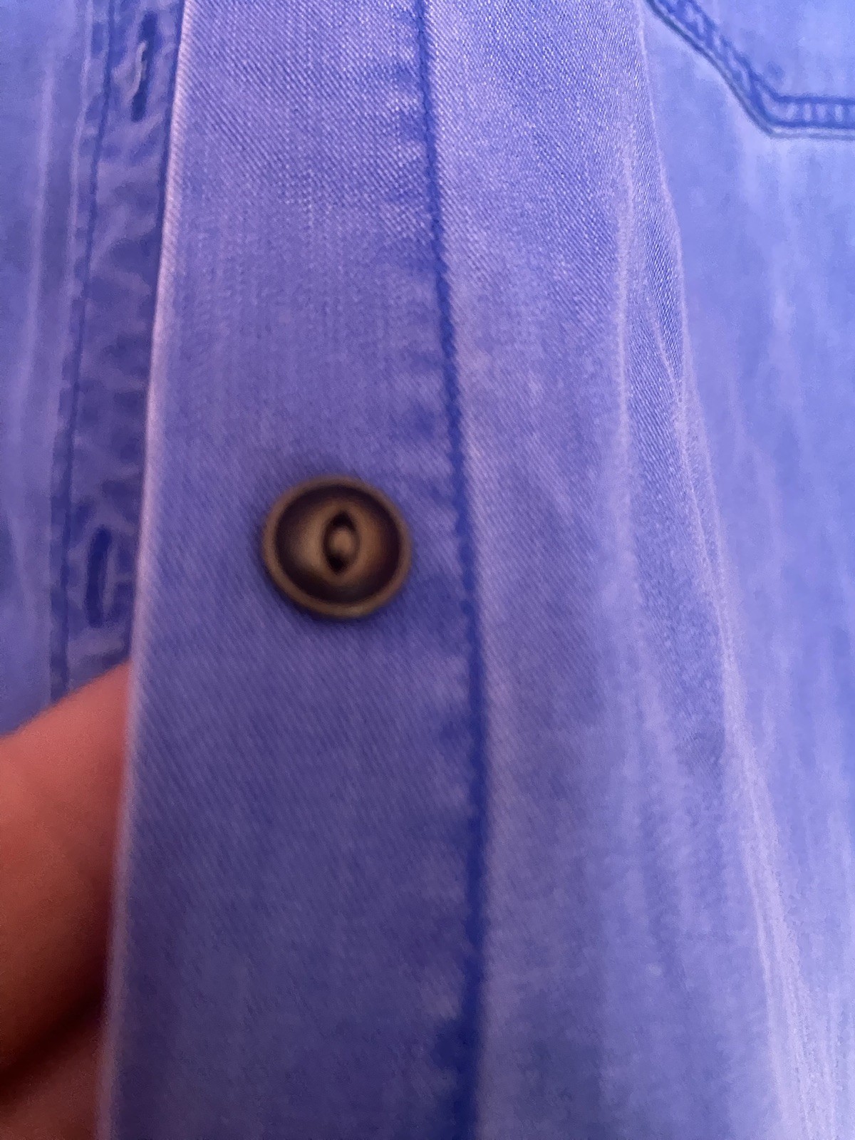 Express Boyfriend Chambray M Denim Shirt Womens Button Down Blue