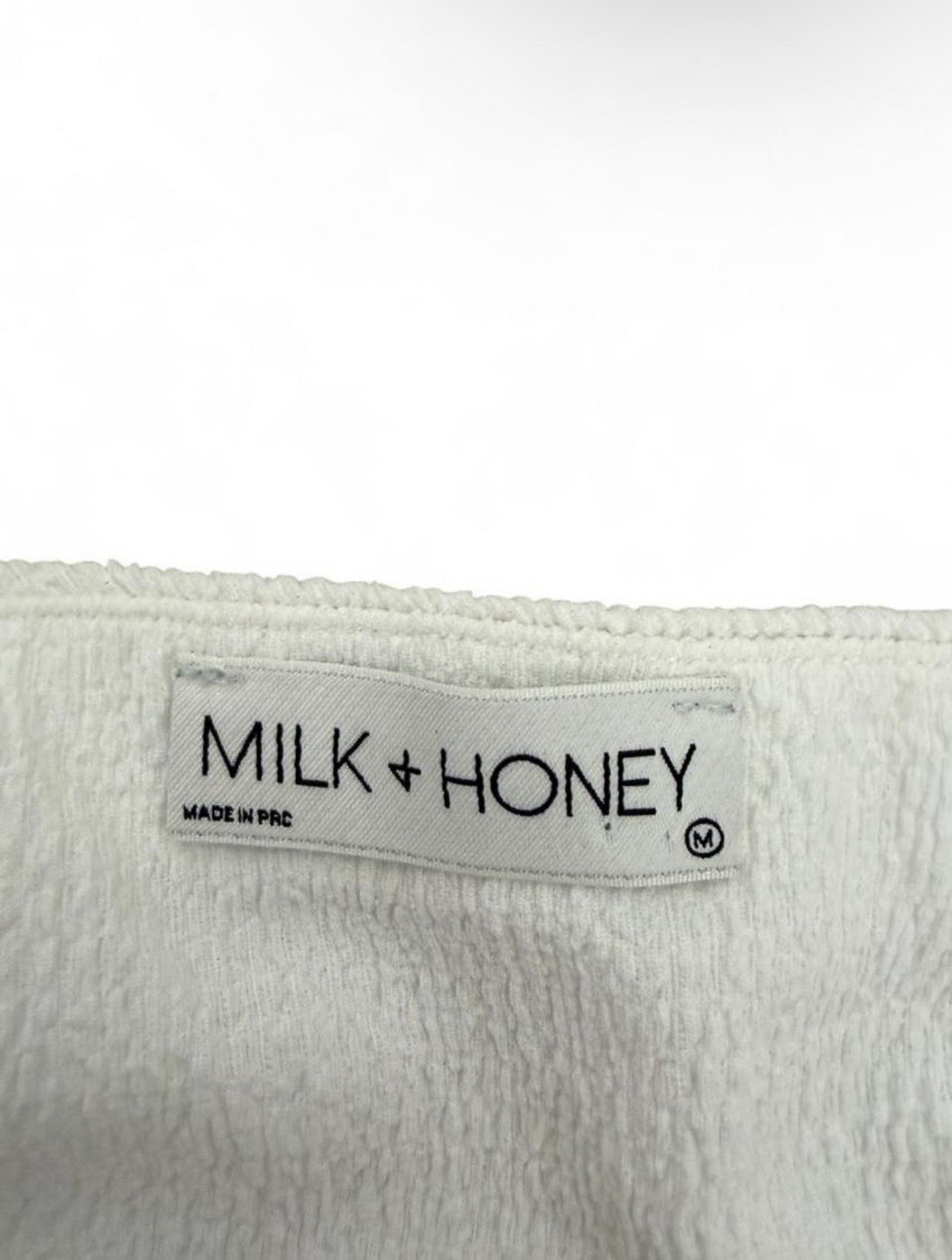 Milk + Honey Women’s White Solid Strapless Sleeveless Knit Blouse Top M