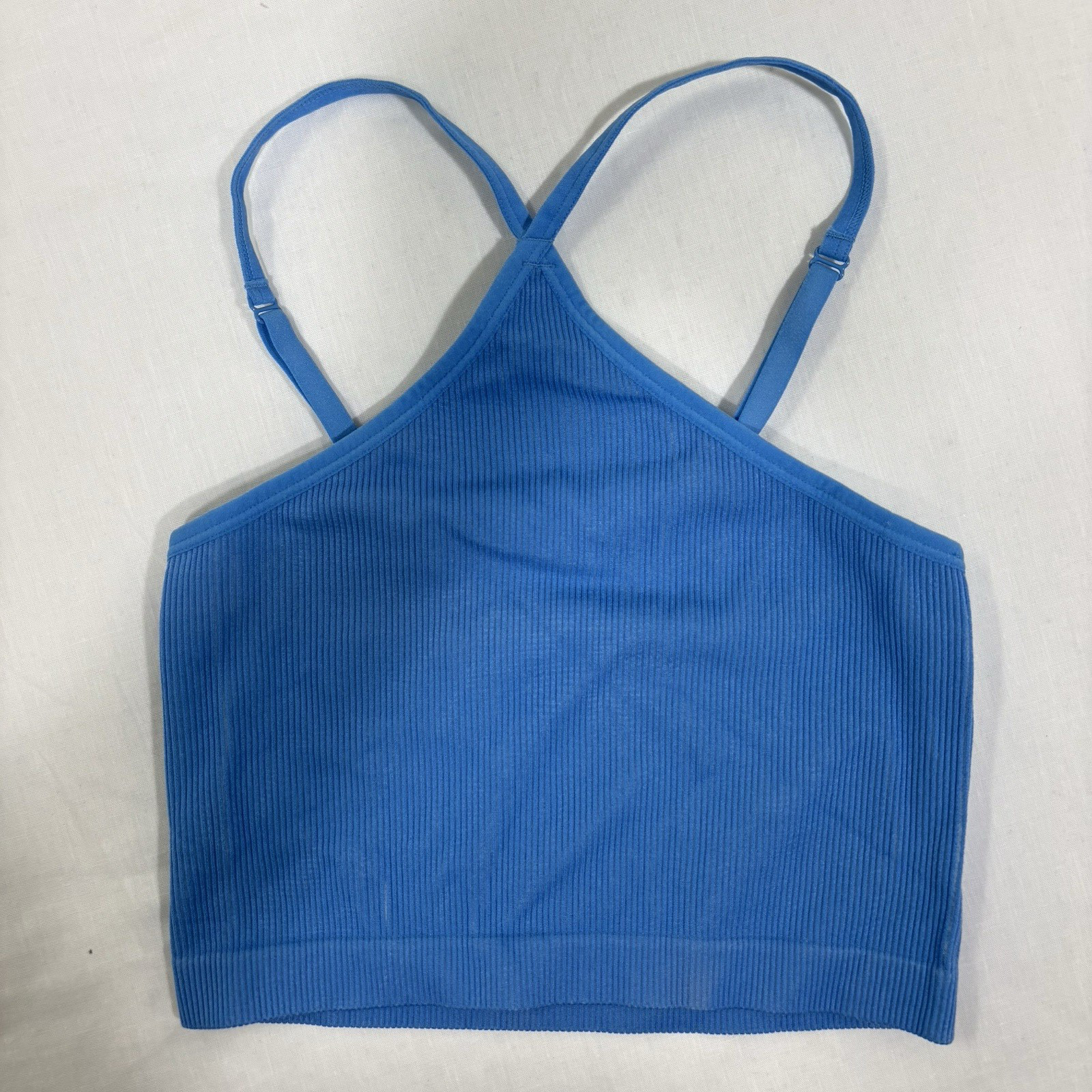 Colsie Women’s Crop Top Size Small Blue Nylon Polyester Blend 22″ chest 11″ leng