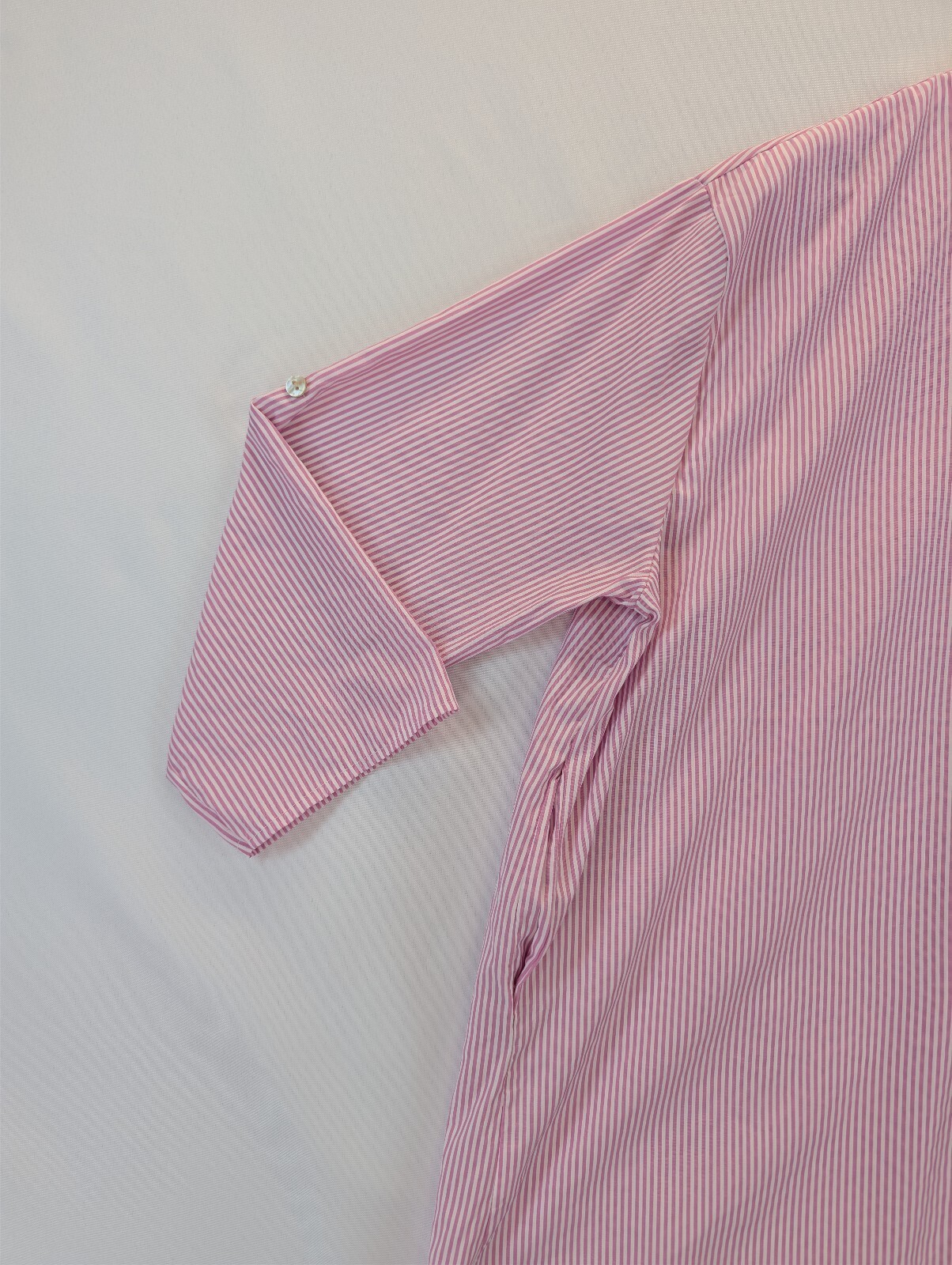 Made in Italy Pink Striped Cotton Pocketed Tunic Shirt Dress UK Size 22-26