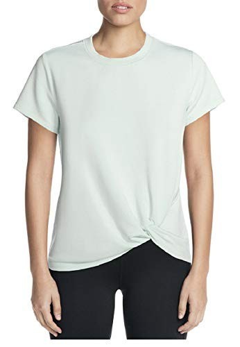 Skechers Womens Wellness Knot Active Tee Shirt Workout Top (Blue/Green, L) NWT