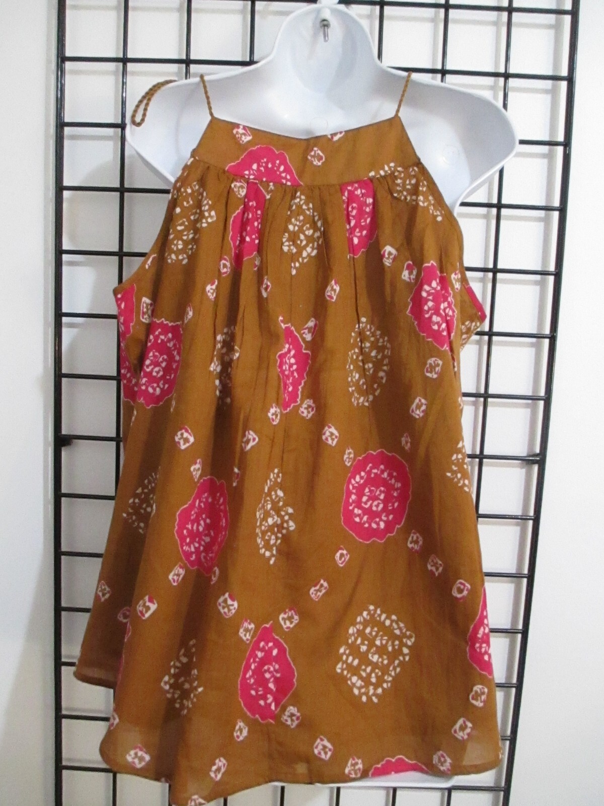 “NEW” ARTELIER NICOLE MILLER 🌸 MEDIUM==CUTE RUST / MELALLIC PRINT BLOUSE