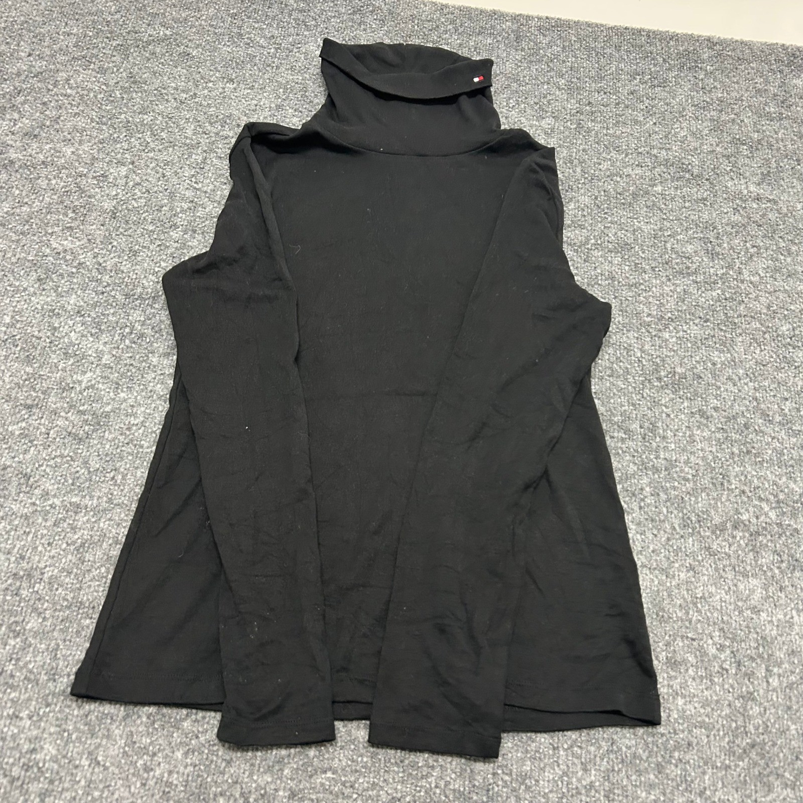 Tommy Hilfiger Turtleneck Womens Size M Black Cotton Long Sleeve Classic Fit