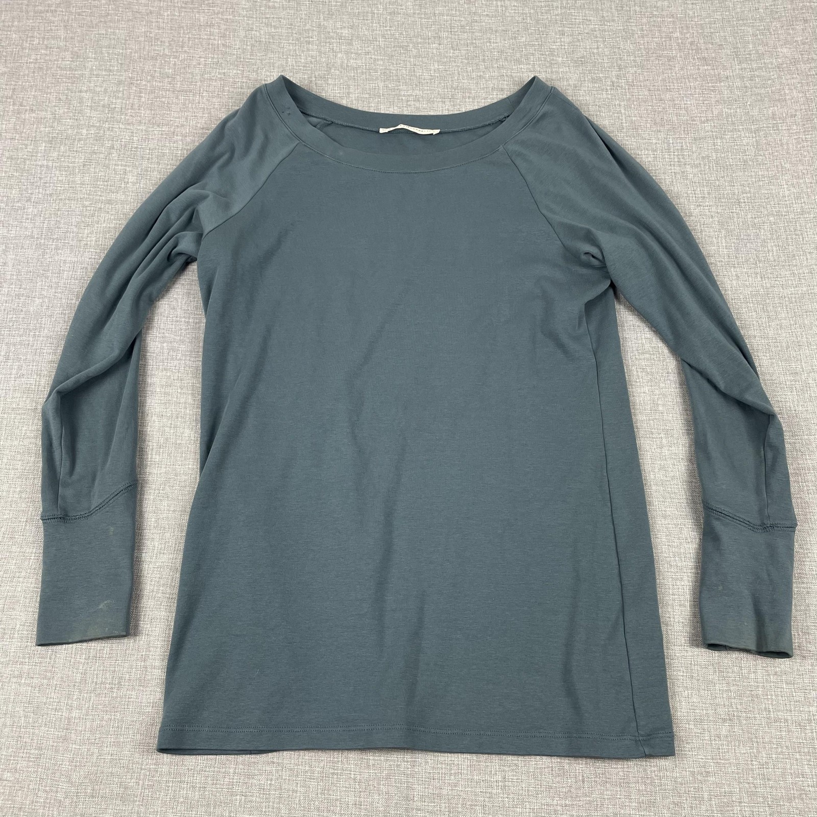 Peruvian Connection Shirt Womens XL Blue Boat Neck Long Sleeve Tunic Pima Button