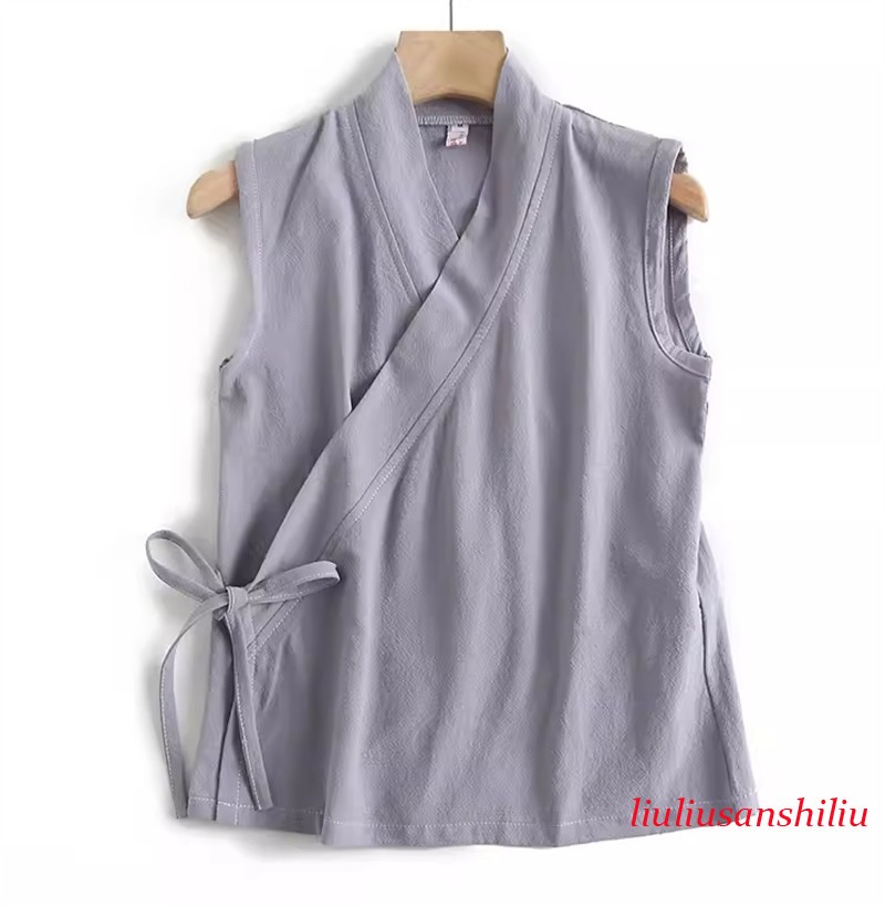 Chinese Style of Hanfu Vest Sleeveless Waistcoat Shirt Tops Sleeveless Women
