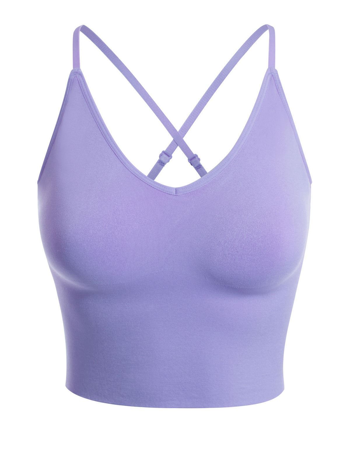 MixMatchy Seamless Padded Workout Sports Bra Cami Cropped Yoga Tank Top