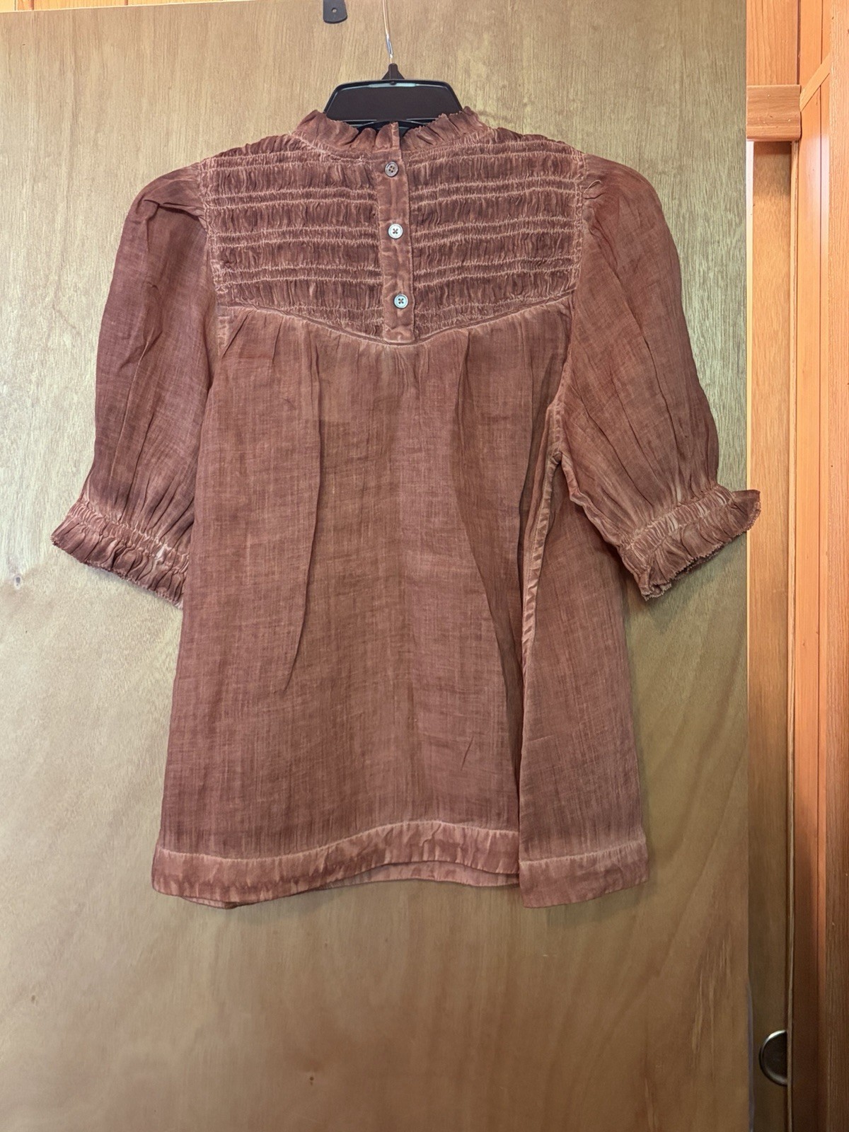 NWT Sea NY Yara Rust Brown ruffles and smocked top size 2