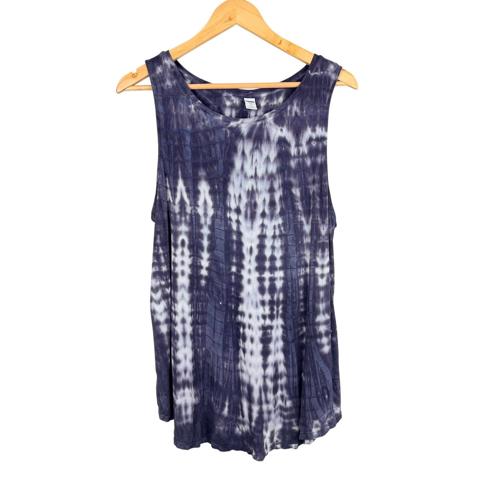 Old Navy Womens Luxe High Neck Tie Dye Tank Top L Sleeveless Boho Casual Active