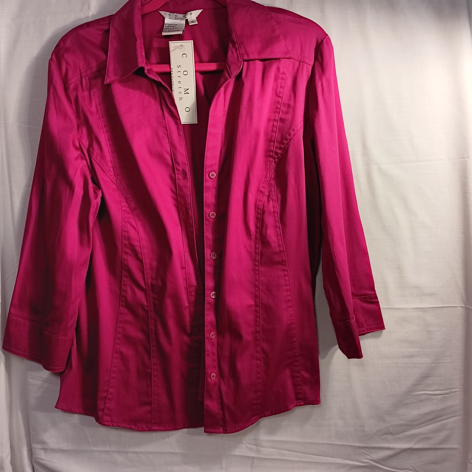 Como Stretch Blouse NWT Size XL Fuscia