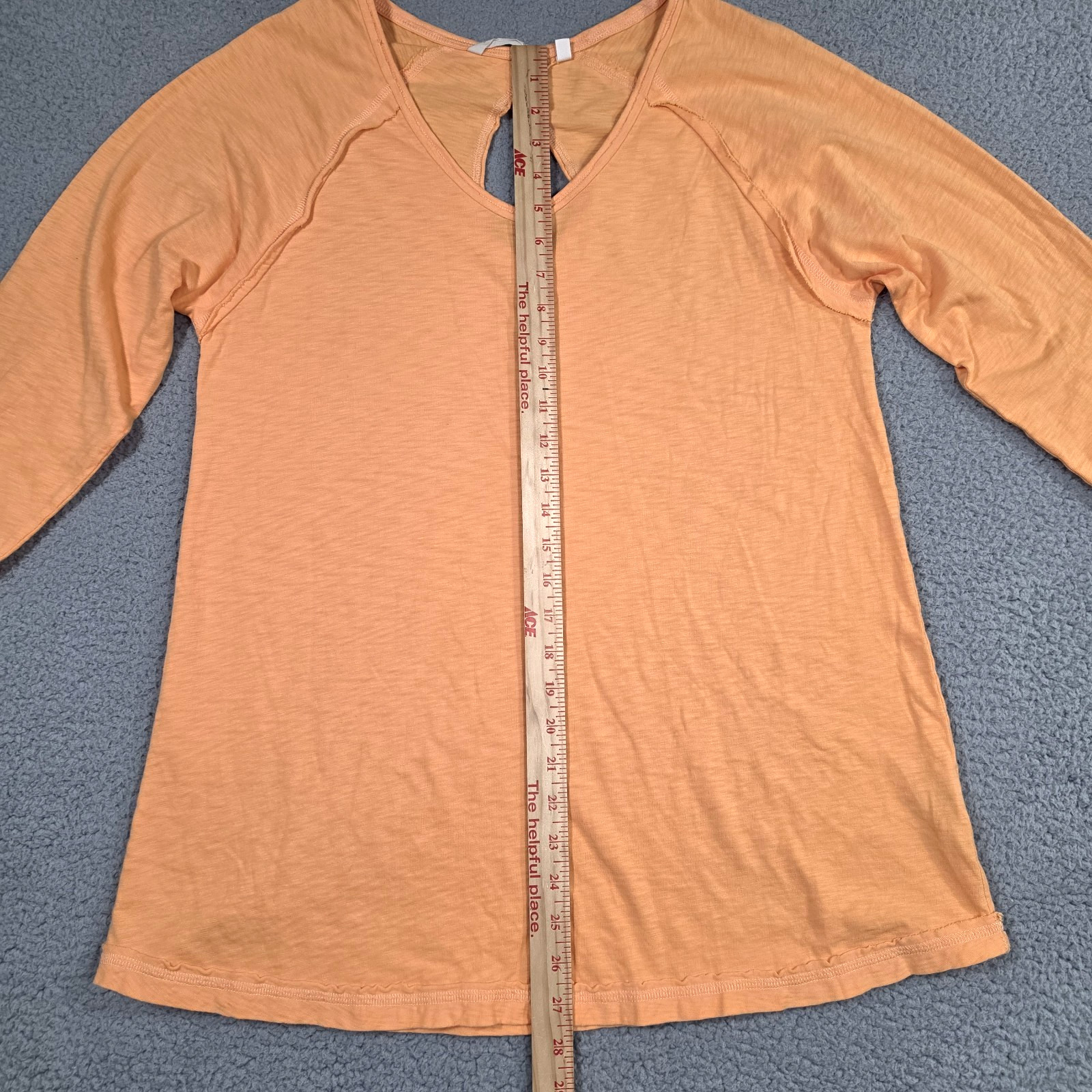 Soft Surroundings 100% Pima Cotton Tunic Top Womens Medium Orange Keyhole Back