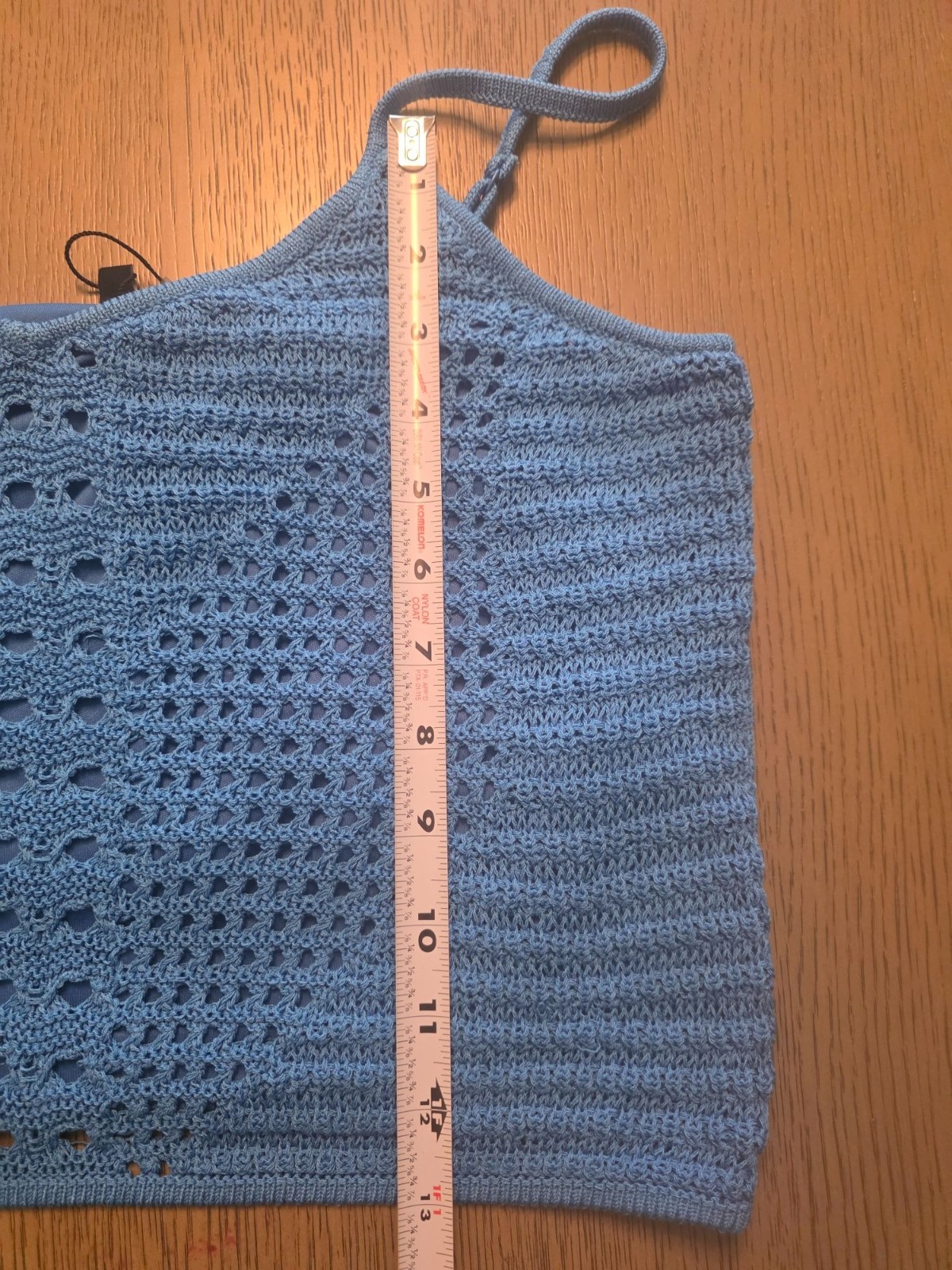 Express Vibrant Blue Crochet Lined Cropped Tank Top L NEW Cottagecore Coastal