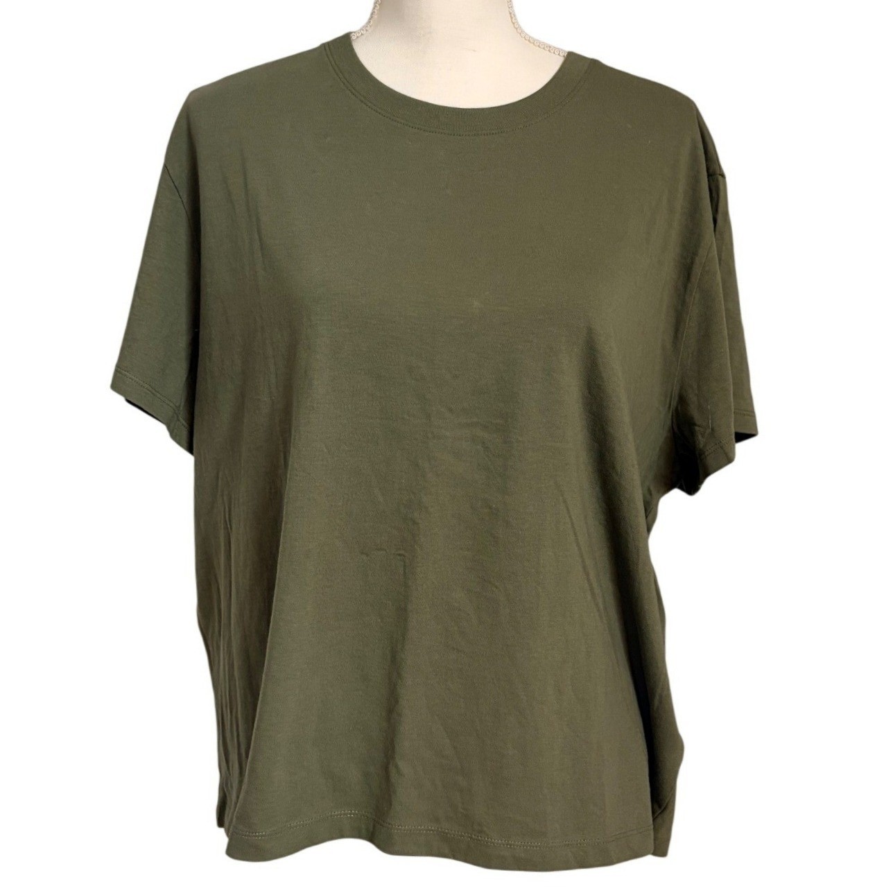 Everlane Olive Green Crew Neck Tee XXL Minimalist Capsule Wardrobe Top