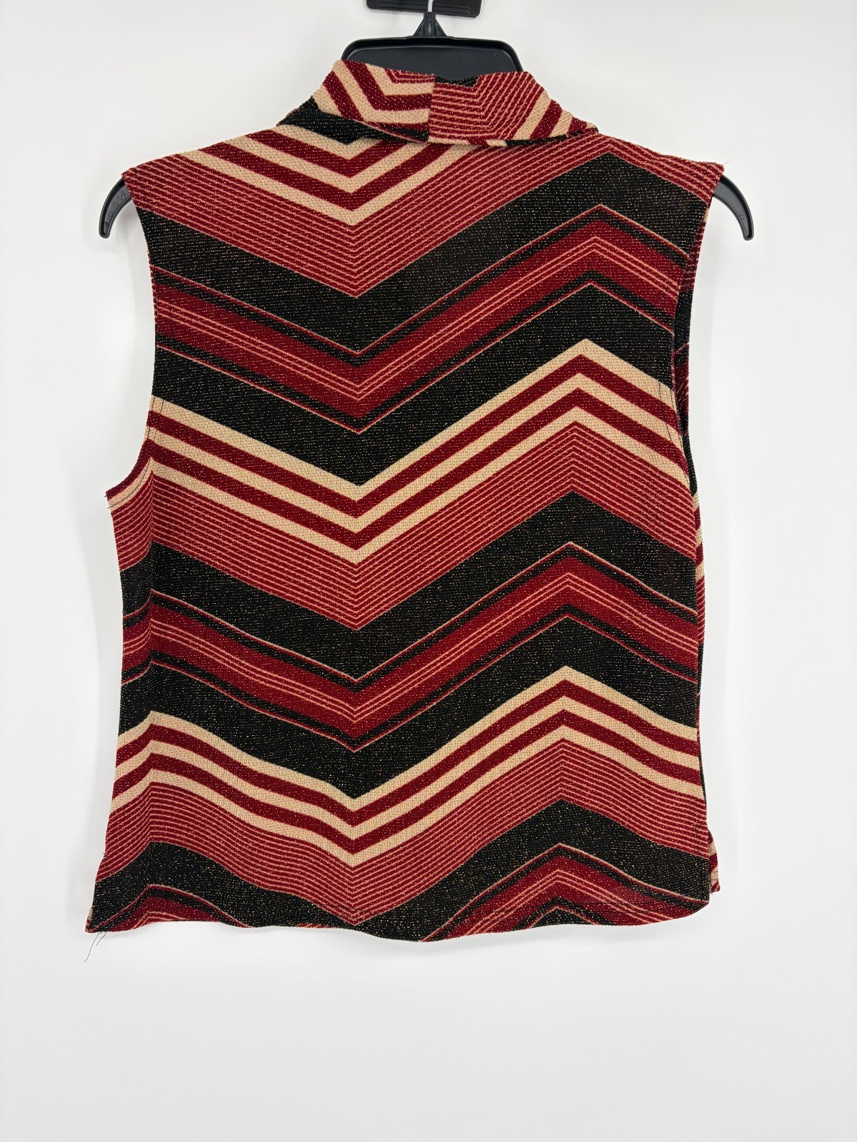 Linda Leal Multicolored Metallic Sleeveless Cowl Neck Tank Top Women’s Size XL